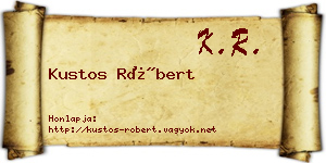 Kustos Róbert névjegykártya